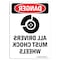 Signmission Safety Sign, OSHA Danger, 5" Height, All Drivers OS-DS-D-35-VM-1025 - alternate 1